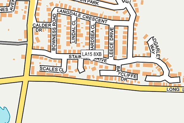 LA15 8XB map - OS OpenMap – Local (Ordnance Survey)