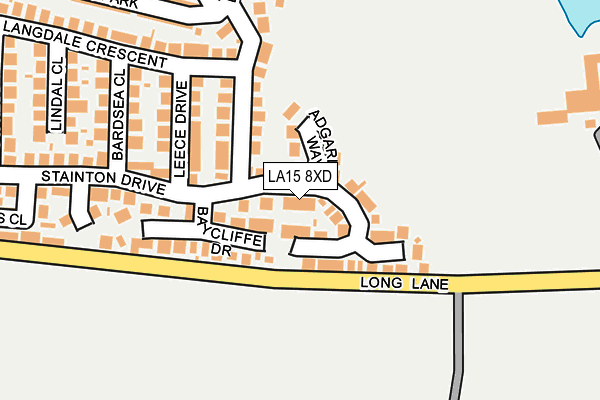 LA15 8XD map - OS OpenMap – Local (Ordnance Survey)