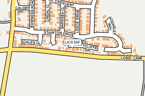 LA15 8XF map - OS OpenMap – Local (Ordnance Survey)