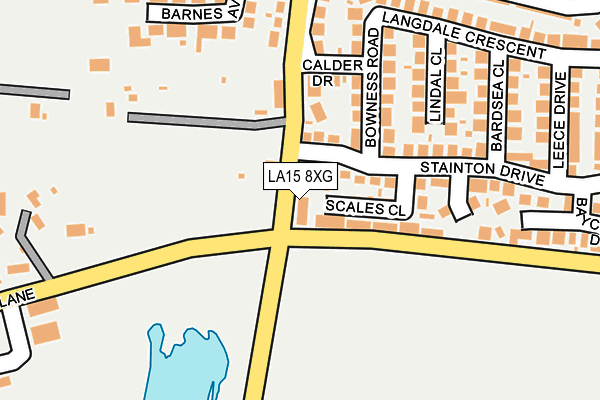 LA15 8XG map - OS OpenMap – Local (Ordnance Survey)