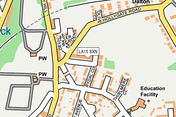 LA15 8XN map - OS OpenMap – Local (Ordnance Survey)
