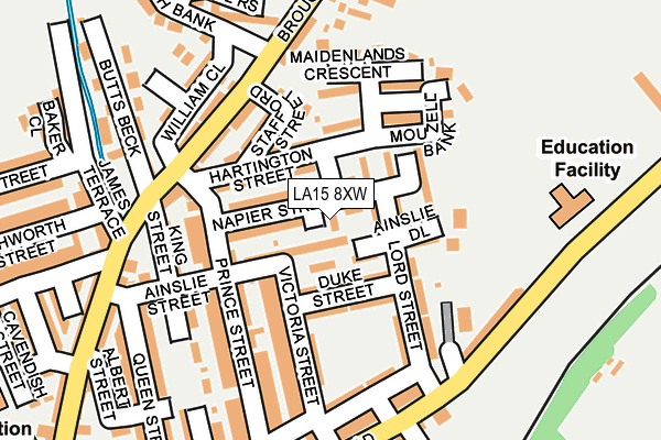 LA15 8XW map - OS OpenMap – Local (Ordnance Survey)