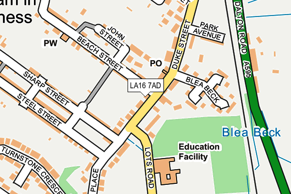 LA16 7AD map - OS OpenMap – Local (Ordnance Survey)