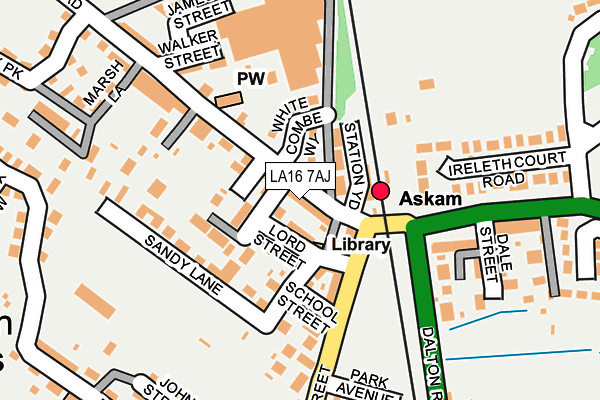 LA16 7AJ map - OS OpenMap – Local (Ordnance Survey)