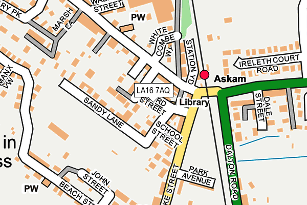 LA16 7AQ map - OS OpenMap – Local (Ordnance Survey)