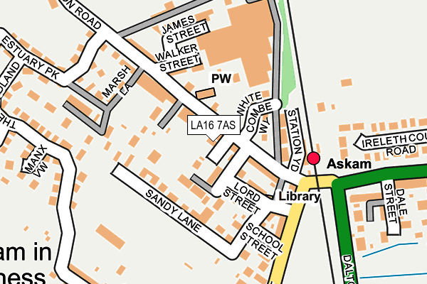 LA16 7AS map - OS OpenMap – Local (Ordnance Survey)