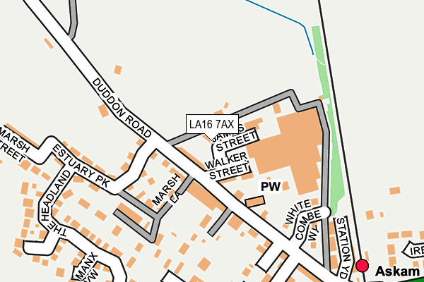 LA16 7AX map - OS OpenMap – Local (Ordnance Survey)