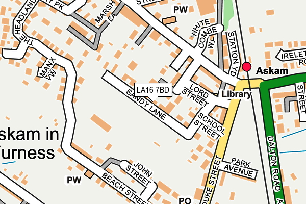 LA16 7BD map - OS OpenMap – Local (Ordnance Survey)