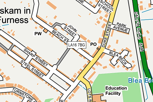LA16 7BG map - OS OpenMap – Local (Ordnance Survey)