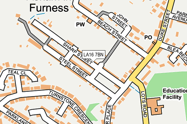 LA16 7BN map - OS OpenMap – Local (Ordnance Survey)