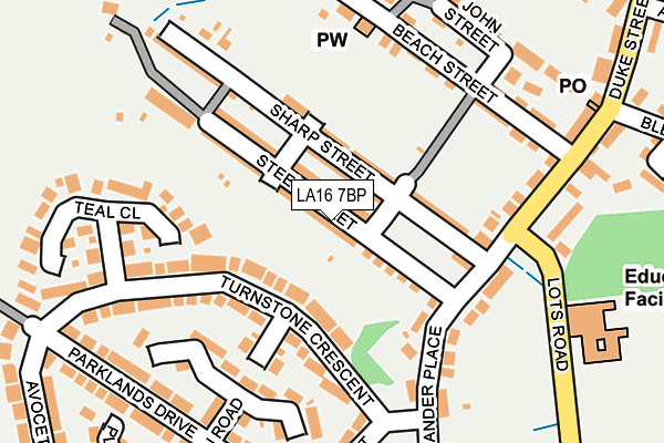 LA16 7BP map - OS OpenMap – Local (Ordnance Survey)