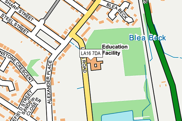 LA16 7DA map - OS OpenMap – Local (Ordnance Survey)
