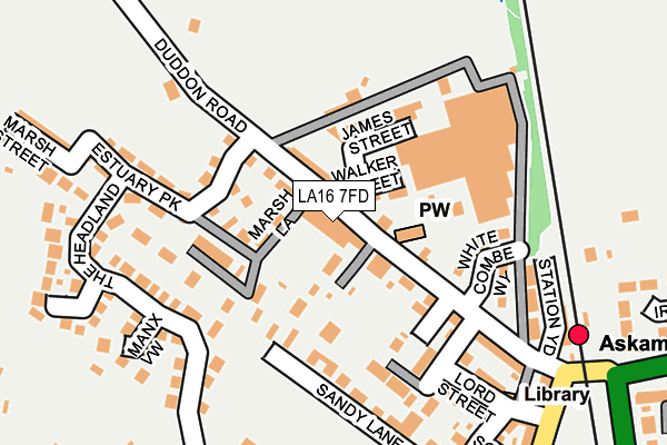 LA16 7FD map - OS OpenMap – Local (Ordnance Survey)