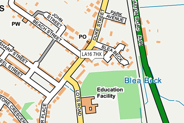 LA16 7HX map - OS OpenMap – Local (Ordnance Survey)