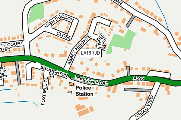 LA16 7JD map - OS OpenMap – Local (Ordnance Survey)