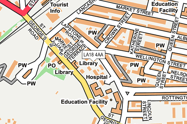 LA18 4AA map - OS OpenMap – Local (Ordnance Survey)