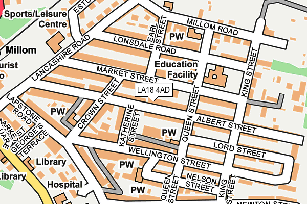 LA18 4AD map - OS OpenMap – Local (Ordnance Survey)