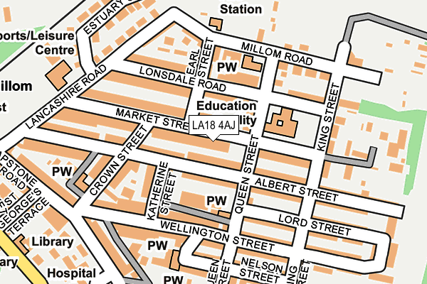 LA18 4AJ map - OS OpenMap – Local (Ordnance Survey)