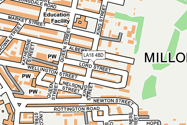LA18 4BD map - OS OpenMap – Local (Ordnance Survey)