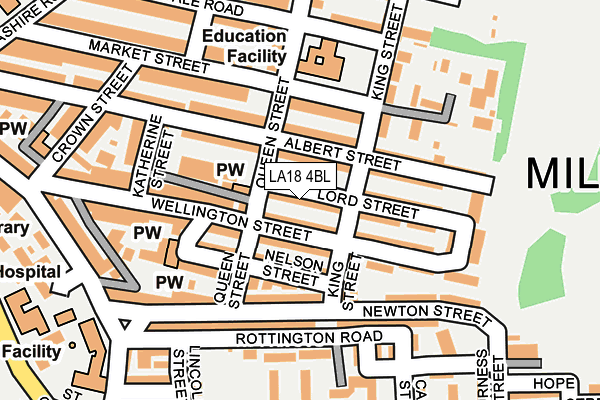 LA18 4BL map - OS OpenMap – Local (Ordnance Survey)