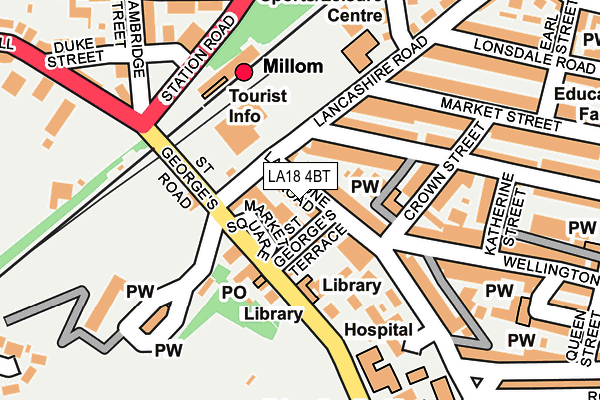 LA18 4BT map - OS OpenMap – Local (Ordnance Survey)