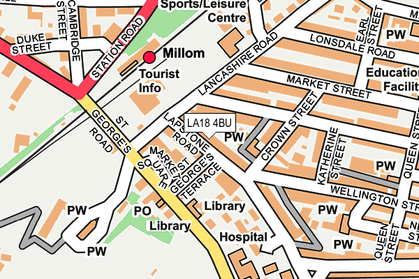 LA18 4BU map - OS OpenMap – Local (Ordnance Survey)