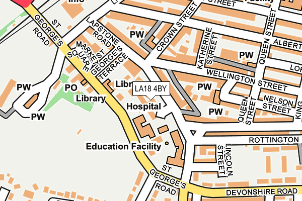 LA18 4BY map - OS OpenMap – Local (Ordnance Survey)