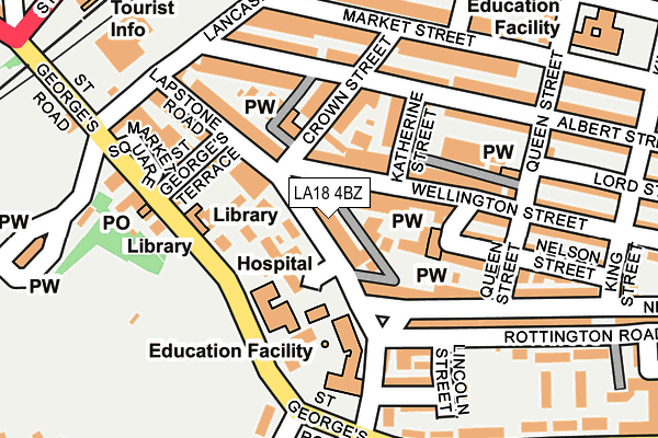 LA18 4BZ map - OS OpenMap – Local (Ordnance Survey)