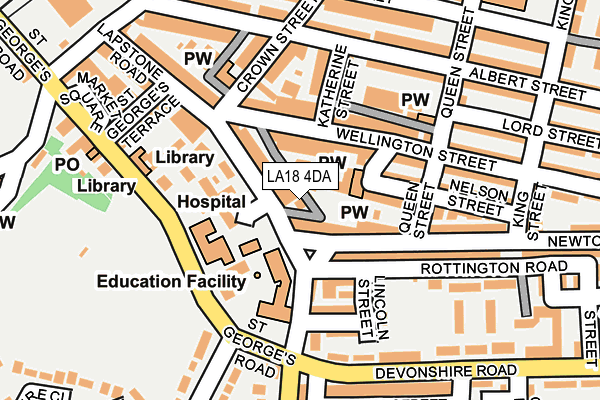 LA18 4DA map - OS OpenMap – Local (Ordnance Survey)