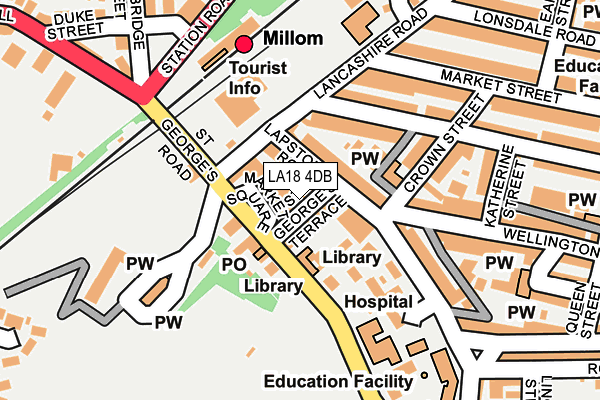 LA18 4DB map - OS OpenMap – Local (Ordnance Survey)