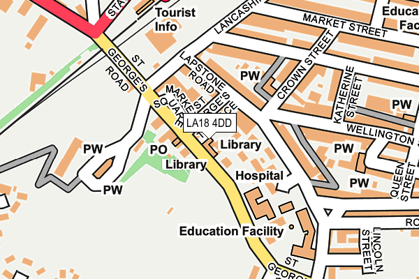 LA18 4DD map - OS OpenMap – Local (Ordnance Survey)
