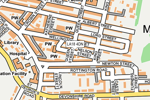 LA18 4DN map - OS OpenMap – Local (Ordnance Survey)