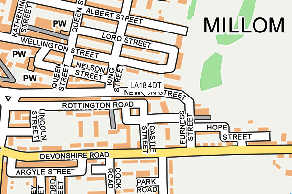 LA18 4DT map - OS OpenMap – Local (Ordnance Survey)