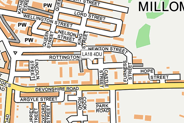 LA18 4DU map - OS OpenMap – Local (Ordnance Survey)