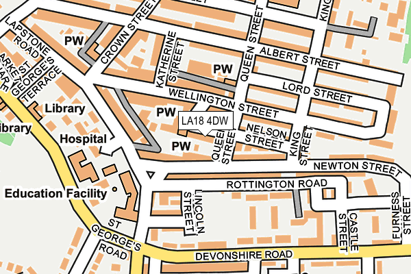 LA18 4DW map - OS OpenMap – Local (Ordnance Survey)