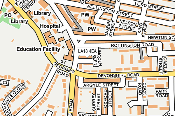 LA18 4EA map - OS OpenMap – Local (Ordnance Survey)