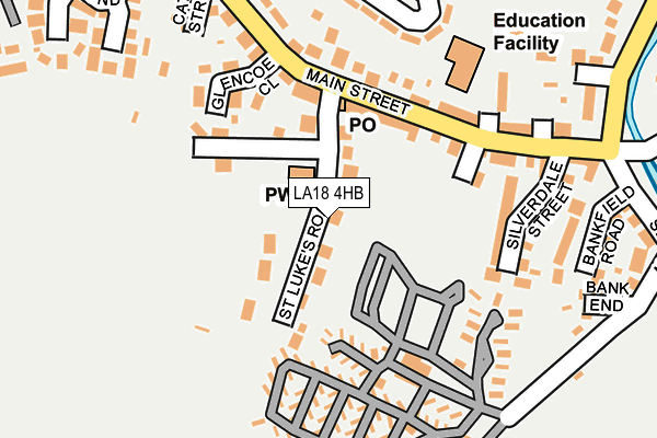 LA18 4HB map - OS OpenMap – Local (Ordnance Survey)