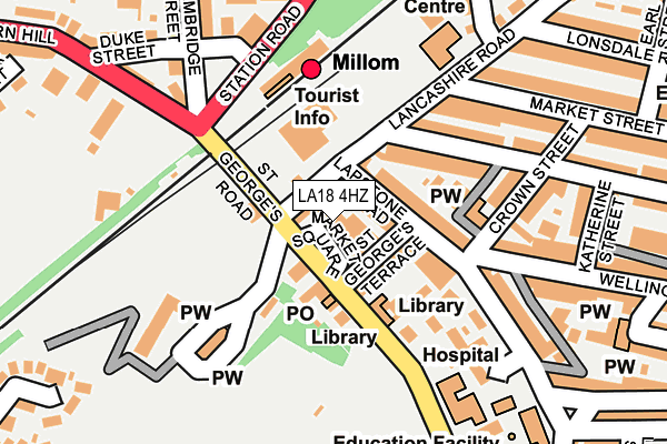 LA18 4HZ map - OS OpenMap – Local (Ordnance Survey)