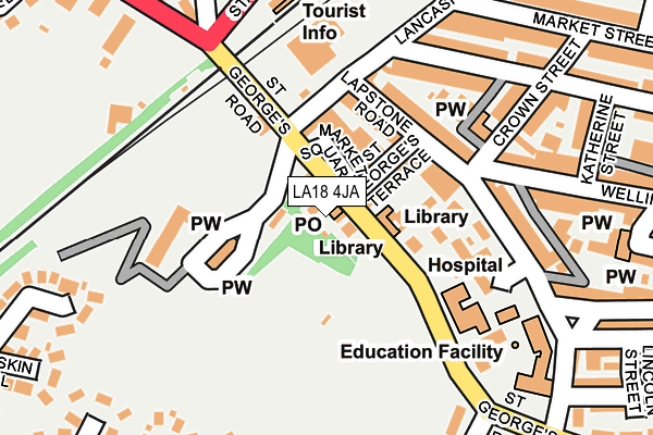 LA18 4JA map - OS OpenMap – Local (Ordnance Survey)