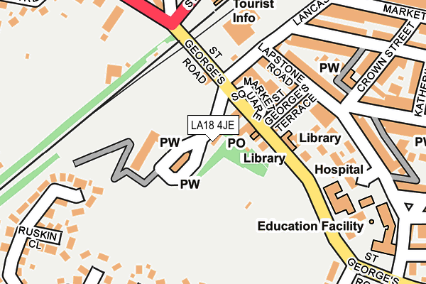 LA18 4JE map - OS OpenMap – Local (Ordnance Survey)