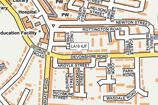 LA18 4JF map - OS OpenMap – Local (Ordnance Survey)