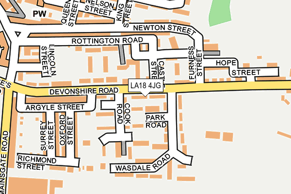 LA18 4JG map - OS OpenMap – Local (Ordnance Survey)