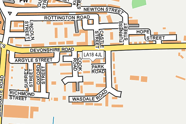 LA18 4JL map - OS OpenMap – Local (Ordnance Survey)