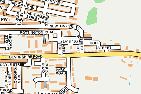 LA18 4JQ map - OS OpenMap – Local (Ordnance Survey)