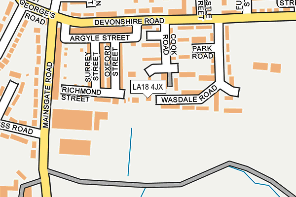 LA18 4JX map - OS OpenMap – Local (Ordnance Survey)