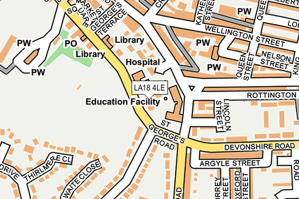 LA18 4LE map - OS OpenMap – Local (Ordnance Survey)