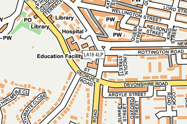 LA18 4LP map - OS OpenMap – Local (Ordnance Survey)