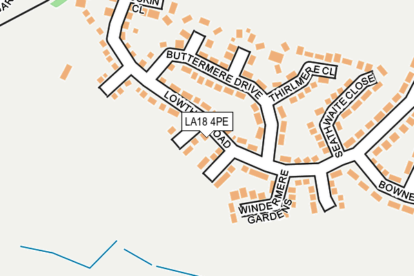 LA18 4PE map - OS OpenMap – Local (Ordnance Survey)