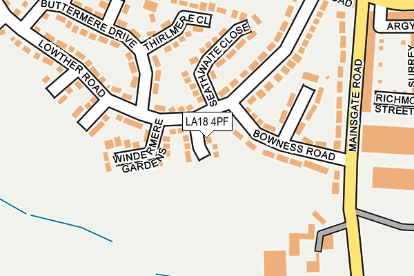 LA18 4PF map - OS OpenMap – Local (Ordnance Survey)