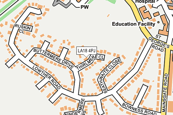 LA18 4PJ map - OS OpenMap – Local (Ordnance Survey)